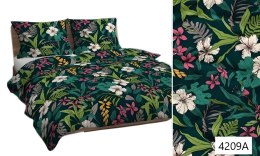 Poszewka bawełniana 50x60 zielona ciemna kolorowa kwiaty 4209 A bawełna Max