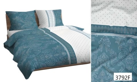 Poszewka bawełniana 70x80 biała turkusowa ornamenty 3792 F bawełna Max Poszewka bawełniana 70x80 biała turkusowa ornamenty 3792 F bawełna Max