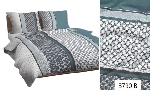 Poszewka bawełniana 70x80 szara miętowa geometria 3790 B bawełna Max Poszewka bawełniana 70x80 szara miętowa geometria 3790 B bawełna Max