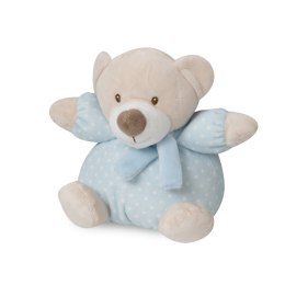 Grzechotka pluszowa zabawka Miś beżowy niebieski 20 cm