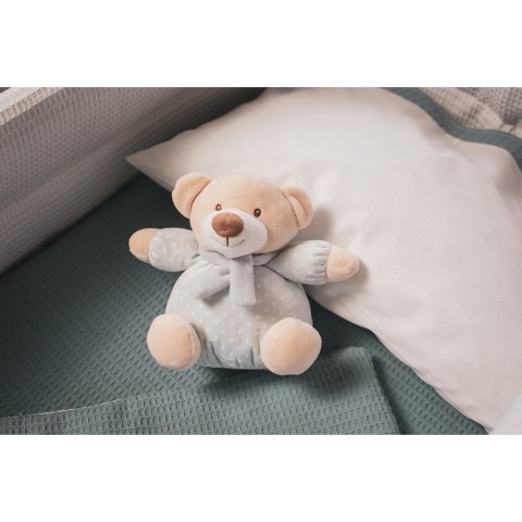 Grzechotka pluszowa zabawka Miś beżowy niebieski 20 cm Grzechotka pluszowa zabawka Miś beżowy niebieski 20 cm