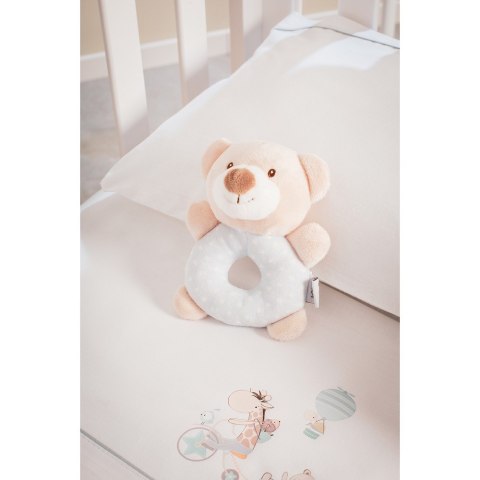 Grzechotka pluszowa zabawka Miś beżowy szary 17 cm Grzechotka pluszowa zabawka Miś beżowy szary 17 cm