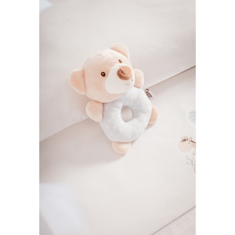 Grzechotka pluszowa zabawka Miś beżowy szary 17 cm Grzechotka pluszowa zabawka Miś beżowy szary 17 cm