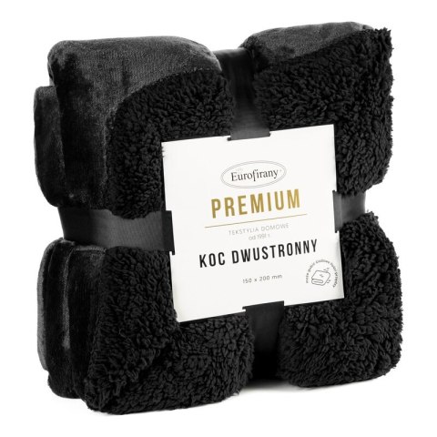 Koc narzuta 170x210 Tedy czarny dwustronny Eurofirany Koc narzuta 170x210 Tedy czarny dwustronny Eurofirany