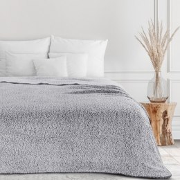 Koc narzuta na fotel 70x160 Koala stalowy z tkaniny typu bukla Eurofirany
