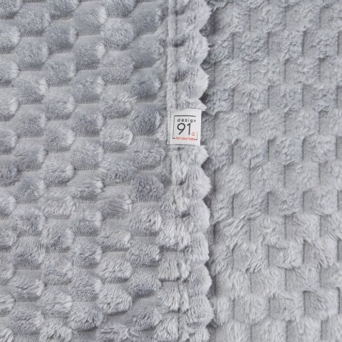 Koc narzuta z mikrofibry 200x220 d91 srebrny Cindy 6 Koc narzuta z mikrofibry 200x220 d91 srebrny Cindy 6