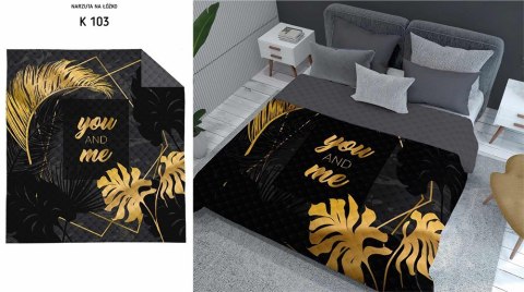 Narzuta dekoracyjna 170x210 czarna szara złota you and me K 103 Holland 14 Narzuta dekoracyjna 170x210 czarna szara złota you and me K 103 Holland 14