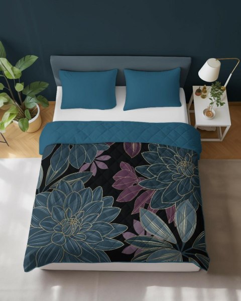 Narzuta dekoracyjna 220x240 niebieska kwiaty K 112 Holland 14 Narzuta dekoracyjna 220x240 niebieska kwiaty K 112 Holland 14