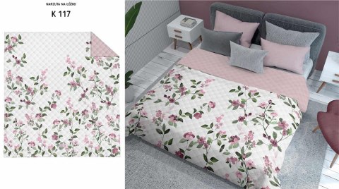 Narzuta dekoracyjna 220x240 pudrowa różowa kwiaty K 117 Holland 14 Narzuta dekoracyjna 220x240 pudrowa różowa kwiaty K 117 Holland 14
