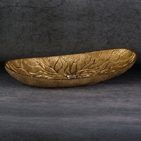 PATERA DEKORACYJNA KIARA (01) 38X18X6 CM ZŁOTY PATERA DEKORACYJNA KIARA (01) 38X18X6 CM ZŁOTY