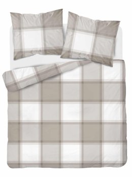 Pościel bawełniana 180x200 jasno brązowa krata 4573 B Bawełna 16