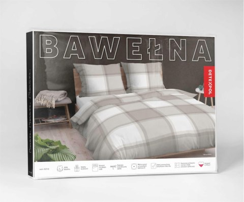 Pościel bawełniana 180x200 jasno brązowa krata 4573 B Bawełna 16 Pościel bawełniana 180x200 jasno brązowa krata 4573 B Bawełna 16