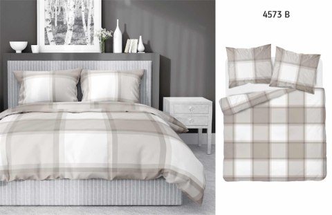 Pościel bawełniana 180x200 jasno brązowa krata 4573 B Bawełna 16 Pościel bawełniana 180x200 jasno brązowa krata 4573 B Bawełna 16