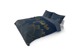 Pościel bawełniana 220x200 Je t`aime granatowo złota 4720 A Holland 35