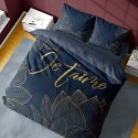 Pościel bawełniana 220x200 Je t`aime granatowo złota 4720 A Holland 35 Pościel bawełniana 220x200 Je t`aime granatowo złota 4720 A Holland 35