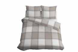 Pościel bawełniana 220x200 jasno brązowa krata 4573 B Bawełna 16