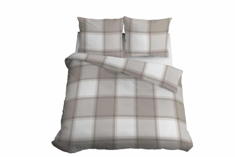 Pościel bawełniana 220x200 jasno brązowa krata 4573 B Bawełna 16 Pościel bawełniana 220x200 jasno brązowa krata 4573 B Bawełna 16