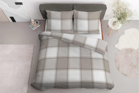 Pościel bawełniana 220x200 jasno brązowa krata 4573 B Bawełna 16 Pościel bawełniana 220x200 jasno brązowa krata 4573 B Bawełna 16