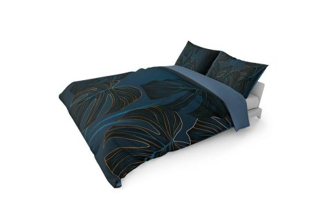 Pościel bawełniana 220x200 niebiesko granatowa liście 4716 A Holland 35 Pościel bawełniana 220x200 niebiesko granatowa liście 4716 A Holland 35