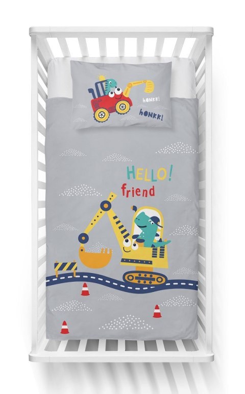Pościel bawełniana 90x120 Maszyny budowlane biała szara dwustronna 4489 B Mayamoo 26 Pościel bawełniana 90x120 Maszyny budowlane biała szara dwustronna 4489 B Mayamoo 26