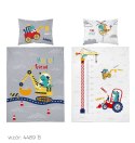 Pościel bawełniana 90x120 Maszyny budowlane biała szara dwustronna 4489 B Mayamoo 26 Pościel bawełniana 90x120 Maszyny budowlane biała szara dwustronna 4489 B Mayamoo 26