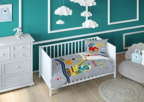 Pościel bawełniana 90x120 Maszyny budowlane biała szara dwustronna 4489 B Mayamoo 26 Pościel bawełniana 90x120 Maszyny budowlane biała szara dwustronna 4489 B Mayamoo 26