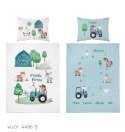 Pościel bawełniana 90x120 Wesoła farma mam już tyle lat miesięcy i dni biała niebieska dwustronna 4486 B Mayamoo 26 Pościel bawełniana 90x120 Wesoła farma mam już tyle lat miesięcy i dni biała niebieska dwustronna 4486 B Mayamoo 26