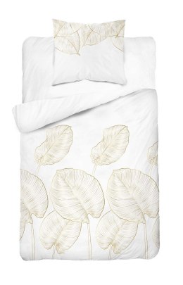 Pościel satynowa 140x200 biała kremowa 4678 A z jedną poszewką Home Satin 40