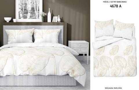 Pościel satynowa 140x200 biała kremowa 4678 A z jedną poszewką Home Satin 40 Pościel satynowa 140x200 biała kremowa 4678 A z jedną poszewką Home Satin 40
