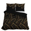 Pościel satynowa 140x200 czarna żółta 4681 A z jedną poszewką Home Satin 40 Pościel satynowa 140x200 czarna żółta 4681 A z jedną poszewką Home Satin 40