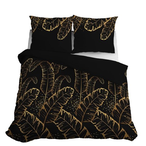 Pościel satynowa 140x200 czarna żółta 4681 A z jedną poszewką Home Satin 40 Pościel satynowa 140x200 czarna żółta 4681 A z jedną poszewką Home Satin 40