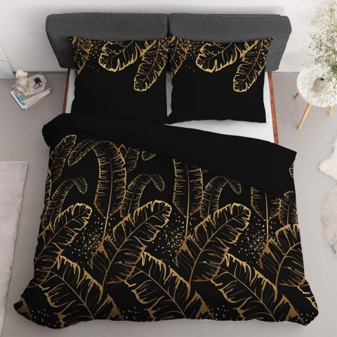 Pościel satynowa 140x200 czarna żółta 4681 A z jedną poszewką Home Satin 40 Pościel satynowa 140x200 czarna żółta 4681 A z jedną poszewką Home Satin 40