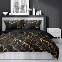 Pościel satynowa 140x200 czarna żółta 4681 A z jedną poszewką Home Satin 40 Pościel satynowa 140x200 czarna żółta 4681 A z jedną poszewką Home Satin 40