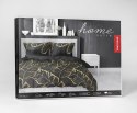 Pościel satynowa 140x200 czarna żółta 4681 A z jedną poszewką Home Satin 40 Pościel satynowa 140x200 czarna żółta 4681 A z jedną poszewką Home Satin 40