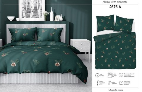 Pościel satynowa 160x200 zielona 4676 A Home Satin 40 Pościel satynowa 160x200 zielona 4676 A Home Satin 40