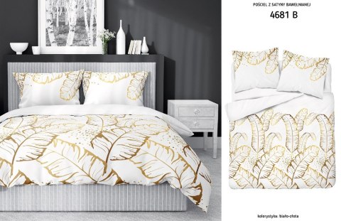 Pościel satynowa 180x200 biała żółta 4681 B Home Satin 40 Pościel satynowa 180x200 biała żółta 4681 B Home Satin 40