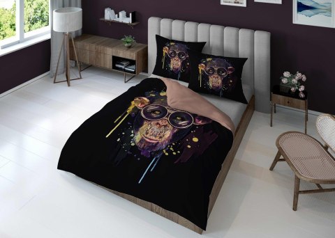 Pościel z mikrofibry 3D 160x200 Małpa czarna brązowa 4364 A mikro 28 Pościel z mikrofibry 3D 160x200 Małpa czarna brązowa 4364 A mikro 28