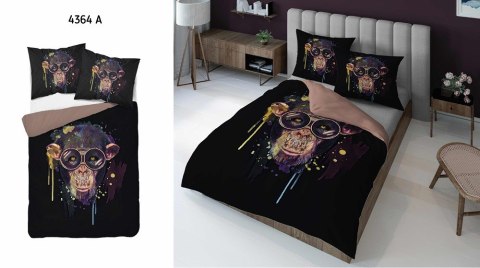 Pościel z mikrofibry 3D 160x200 Małpa czarna brązowa 4364 A mikro 28 Pościel z mikrofibry 3D 160x200 Małpa czarna brązowa 4364 A mikro 28
