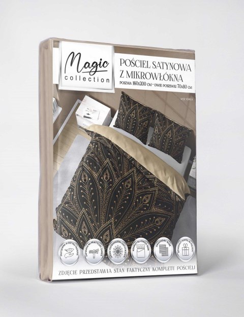 Pościel z mikrofibry 3D 160x200 Pawie pióra czarna beżowa 4346 A mikro 28 Pościel z mikrofibry 3D 160x200 Pawie pióra czarna beżowa 4346 A mikro 28