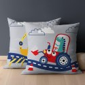 Poszewka bawełniana 40x40 Dinozaur na budowie szara dwustronna PSBA 13 B Mayamoo 26 Poszewka bawełniana 40x40 Dinozaur na budowie szara dwustronna PSBA 13 B Mayamoo 26
