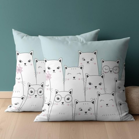 Poszewka bawełniana 40x40 Koty miętowa PSBA 03 B Mayamoo 26 Poszewka bawełniana 40x40 Koty miętowa PSBA 03 B Mayamoo 26