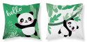 Poszewka bawełniana 40x40 Miś panda hello zielona dwustronna PSBA 26 A Mayamoo 26 Poszewka bawełniana 40x40 Miś panda hello zielona dwustronna PSBA 26 A Mayamoo 26