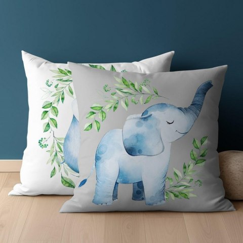 Poszewka bawełniana 40x40 Słoń hipopotamy biała szara dwustronna PSBA 17 A Mayamoo 26 Poszewka bawełniana 40x40 Słoń hipopotamy biała szara dwustronna PSBA 17 A Mayamoo 26