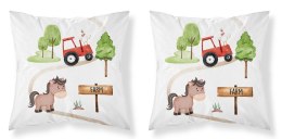 Poszewka bawełniana 40x40 Traktor czerwony PSBA 06 A Mayamoo 26