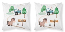 Poszewka bawełniana 40x40 Traktor niebieski PSBA 06 B Mayamoo 26