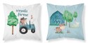 Poszewka bawełniana 40x40 Wesoła farma niebieski traktor biała niebieska dwustronna PSBA 04 B Mayamoo 26 Poszewka bawełniana 40x40 Wesoła farma niebieski traktor biała niebieska dwustronna PSBA 04 B Mayamoo 26