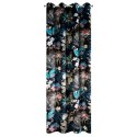 Zasłona 140x270 Alani czarna welwetowa z motywem botanicznym gotowa na przelotkach Z10 Eurofirany Zasłona 140x270 Alani czarna welwetowa z motywem botanicznym gotowa na przelotkach Z10 Eurofirany