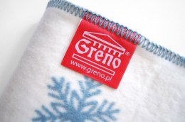 Koc bawełniany akrylowy 150x200 świąteczny Skrzaty niebieski biały Glamour Greno