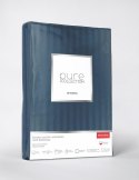 Pościel adamaszkowa 140x200 denim granatowa jednobarwna paski 1 cm Pure Pościel adamaszkowa 140x200 denim granatowa jednobarwna paski 1 cm Pure