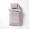 Pościel adamaszkowa 140x200 pudrowa różowa jednobarwna paski 1 cm Pure Pościel adamaszkowa 140x200 pudrowa różowa jednobarwna paski 1 cm Pure